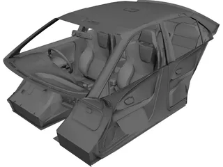 Interior Mitsubishi Evolution VI (1997) 3D Model preview