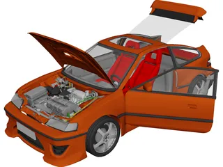Honda CRX 3D Model preview
