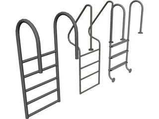Pool Stairs 3D Model preview