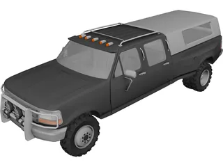 Ford F-350 Crew Cab 3D Model preview