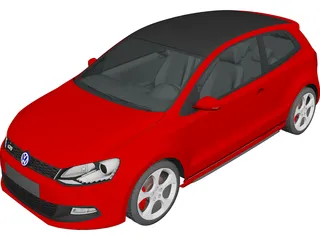 Volkswagen Polo GTi (2011) 3D Model preview