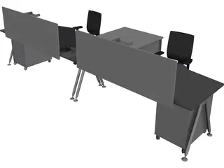 Office Table 3D Model preview