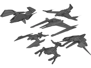 Star Ships Collection 3D Model preview