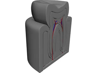 Tooth Cutaway 3D Model preview