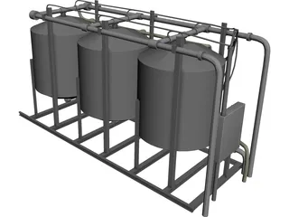 Water Filter Tanks 3D Model preview