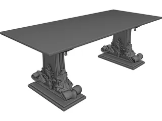 Rosewood Table 3D Model preview