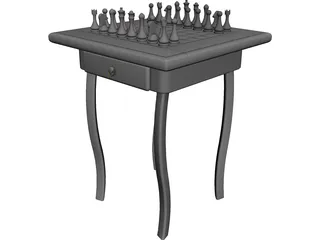 Chess Desk 3D Model preview