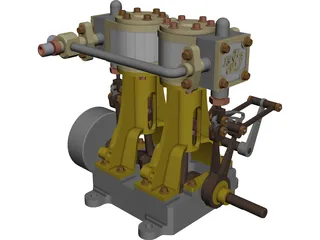 Steam Engine JLS-13-2 3D Model preview