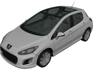 Peugeot 308 (2012) 3D Model preview