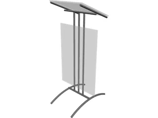 Glass Lectern Podium 3D Model preview