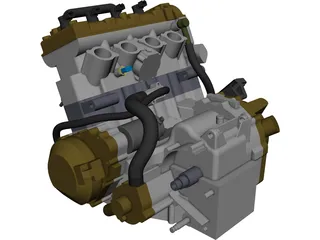 Kawasaki zx600 Engine 3D Model preview