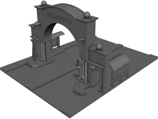 Welcome Arch Town Entry 3D Model preview