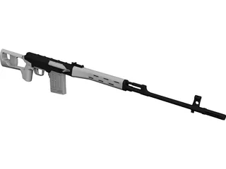 SVD Dragunov Sniper Rifle 3D Model preview
