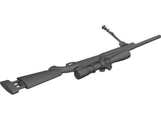M24 Sniper Rifle 3D Model preview