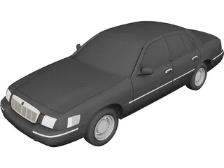 Mercury Grand Marquis (1998) 3D Model preview