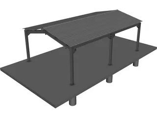 Carport Steeldeck 3D Model preview