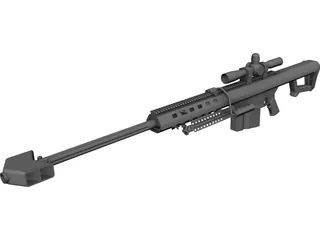 Barrett M107 Sniper Rifle 3D Model preview