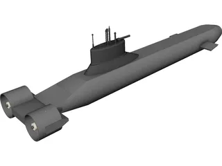 Typhoon Submarine 3D Model preview