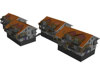 Houses Buildings 3D Model preview