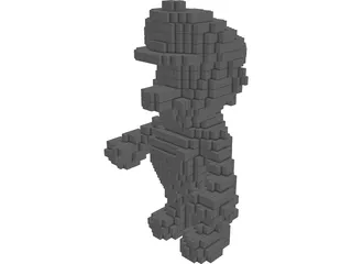 Pixel Mario Color 3D Model preview