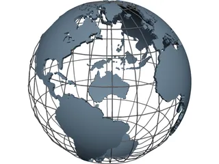 Globe Map 3D Model preview