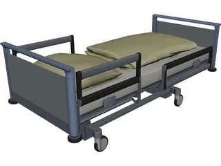 Hospital Bed 3D Model preview