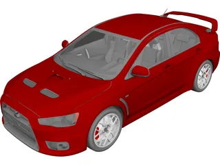 Mitsubishi Lancer Evo X 3D Model preview
