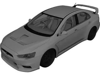 Mitsubishi Lancer Evolution X 3D Model preview