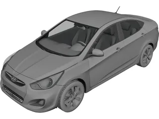 Hyundai Solaris 3D Model preview