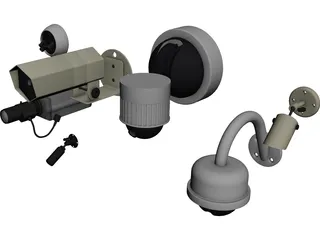 Security Cameras Set 3D Model preview
