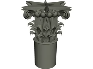 Acanthus and Volute Column 3D Model preview
