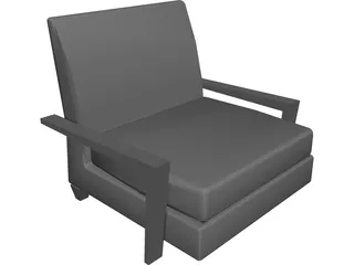 Chair with Arms 3D Model preview
