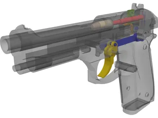 Beretta 92D 3D Model preview