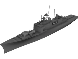 Oslo Class Frigate 3D Model preview