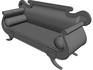 Regency Sofa 3D Model preview