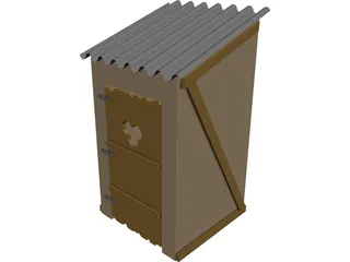Wild West Outhouse 3D Model preview