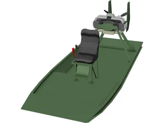 Swamp Boat 3D Model preview