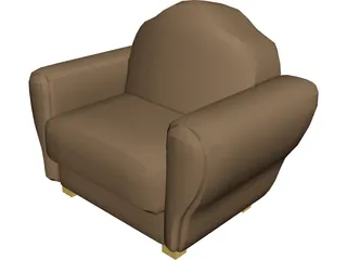 Chair Leather 3D Model preview