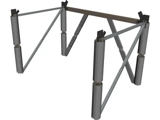 Skyscraper Metal Construction Core 3D Model preview