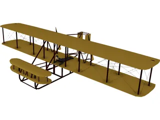 Wright Brothers Plane 3D Model preview