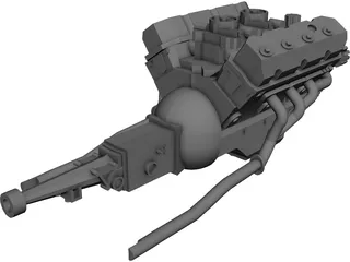Ford Mustang Engine 3D Model preview