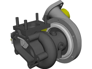 Garrett GT28 Turbo 3D Model preview