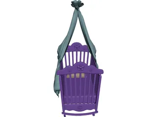 Baby Cradle 3D Model preview
