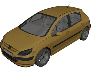 Peugeot 307 3D Model preview