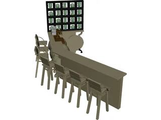 Wine Bar 3D Model preview