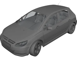 Peugeot 307 3D Model preview