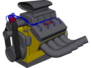 Hemi V8 Engine 3D Model preview
