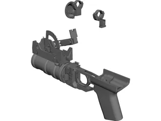 Airsoft GP-30 Grenade Launcher 3D Model preview