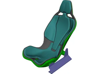Carbon Fiber Seat with Rails 3D Model preview
