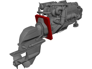 Yanmar Diesel Engine 3D Model preview